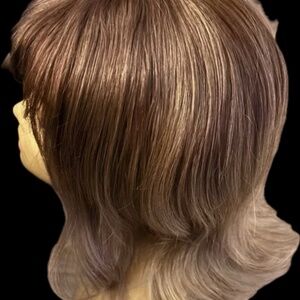 (3) THREE  12” Shoulder Length Dark Rooted Wigs
